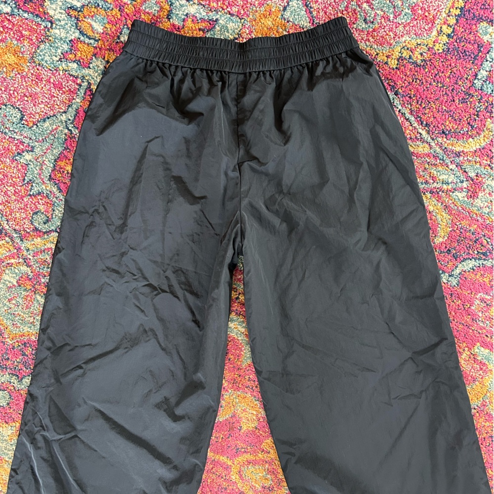 Open Edit | Women’s Black Wide Leg Elastic Waist Pull On Lined Krinkle Pants, S - Picture 7 of 13